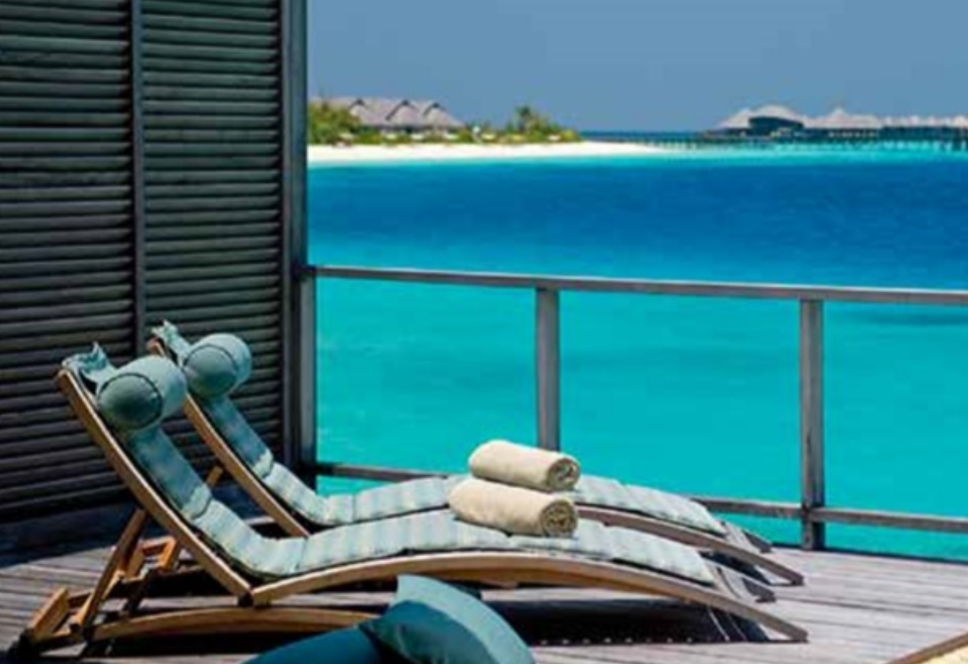 Pool and deck furniture — resort veranda