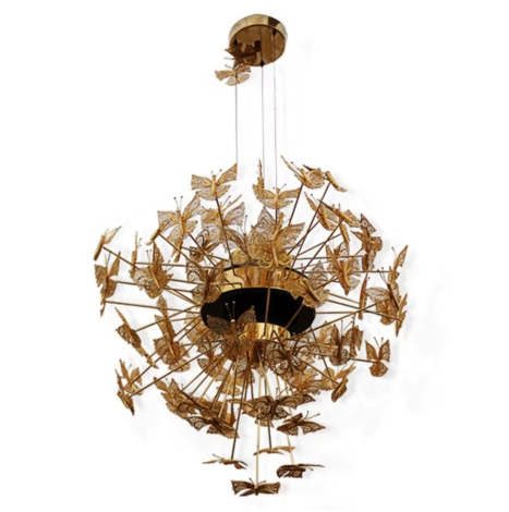 Gold leaf hotel chandelier