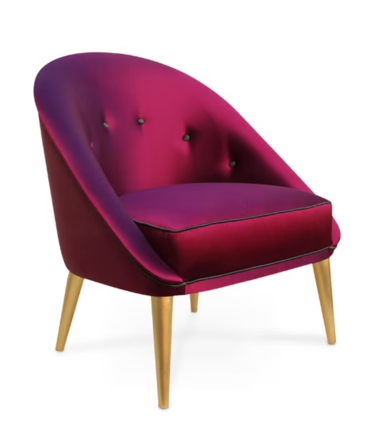 Bespoke velvet hotel armchair
