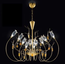 Ornate gold hotel chandelier
